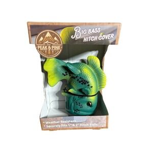 Peak & Pine Green Big Bass Hitch Cover Father's Day GIFT NIB
